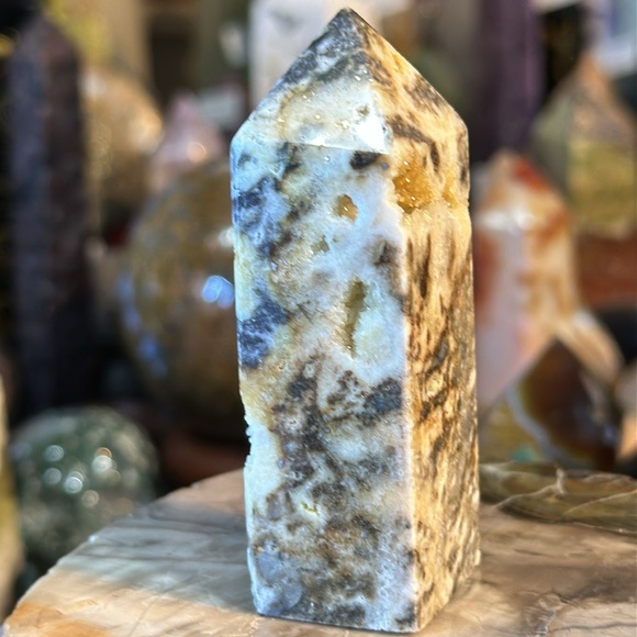 🔥SALE🔥 Sphalerite Druzy 4 Sided Crystal Point! - Picture 4 of 7